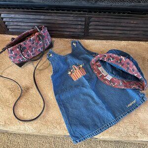 Longaberger Toddler Dress, Hat & Purse, Americana, Patriotic